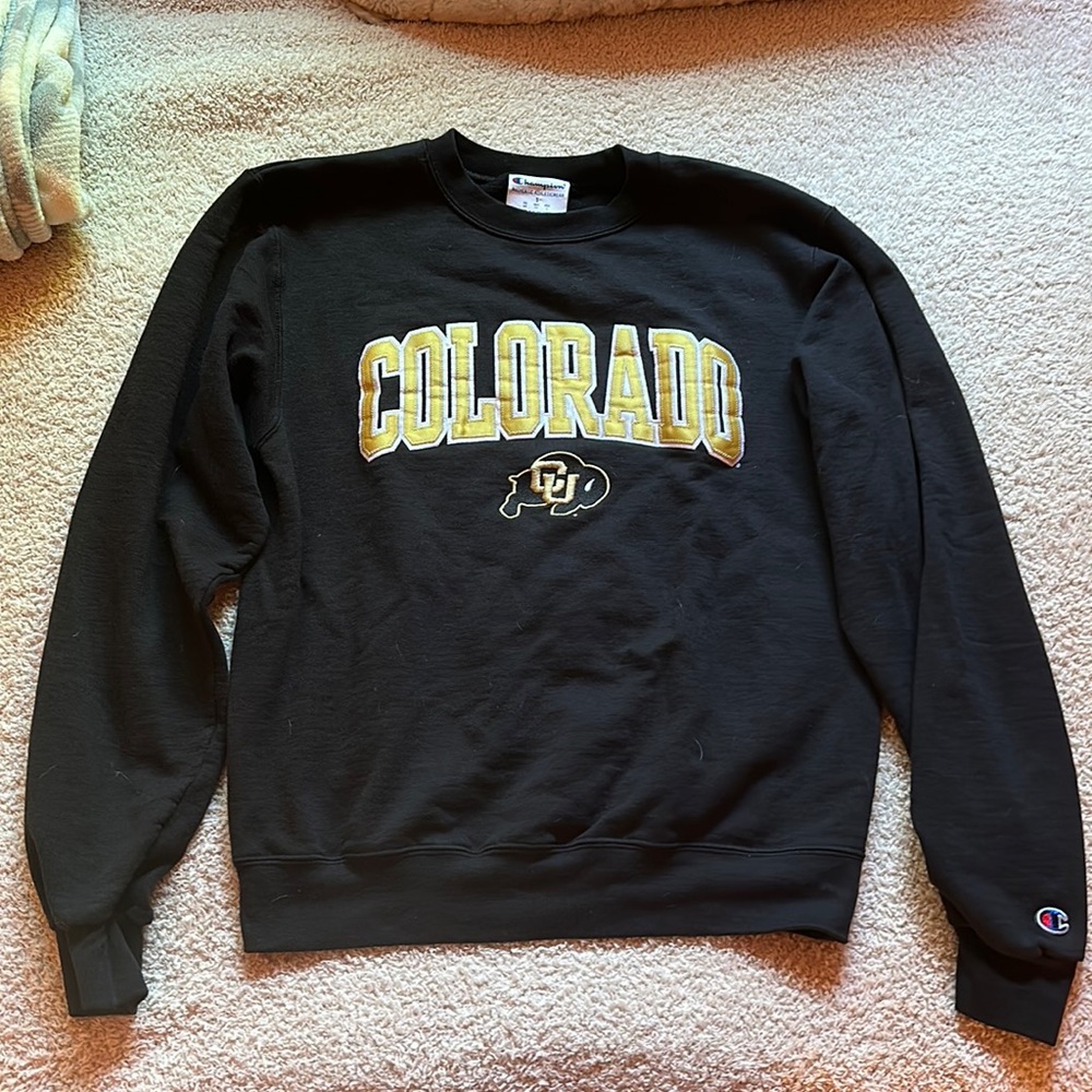 Black Colorado CU College Crewneck Sweatshirt (Colorado Buffaloes)
